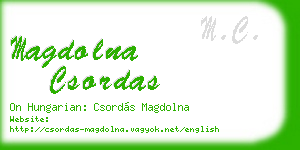 magdolna csordas business card