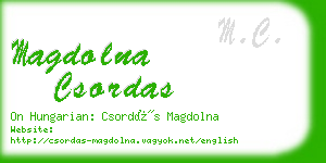 magdolna csordas business card